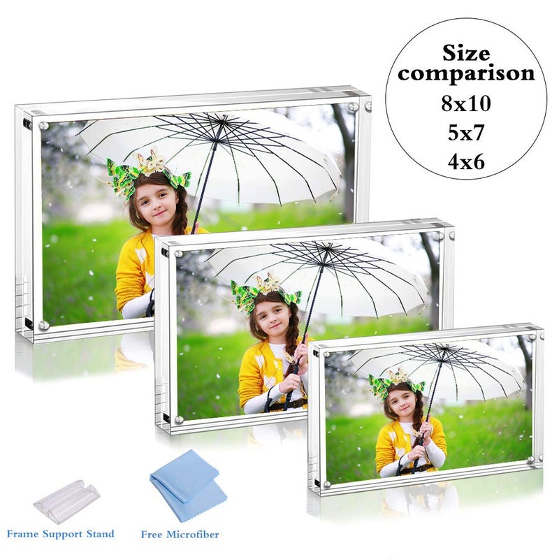 JUOIFIP Premium Acrylic Photo Frame 4x6-5 Pack Gift Box Package, Clear Free Standing Desktop Magnetic Frame Double Sided Best Gift for Family, Perfect Decorate Birthday Wedding Party - Image 4